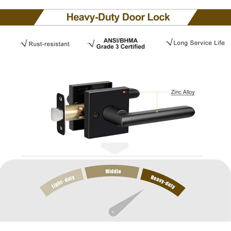 HOSOM Privacy Door Handles for Bedroom, Bathroom & More Interior Door